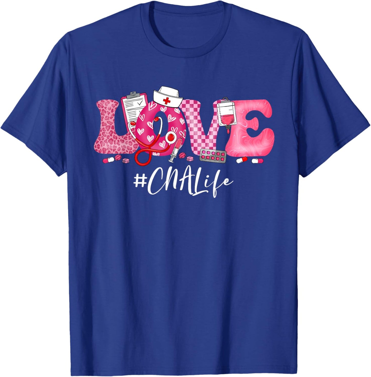 LOVE CNA Life Nurse Nursing Assistant Valentine Women T-Shirt - T-Shirt | Royal