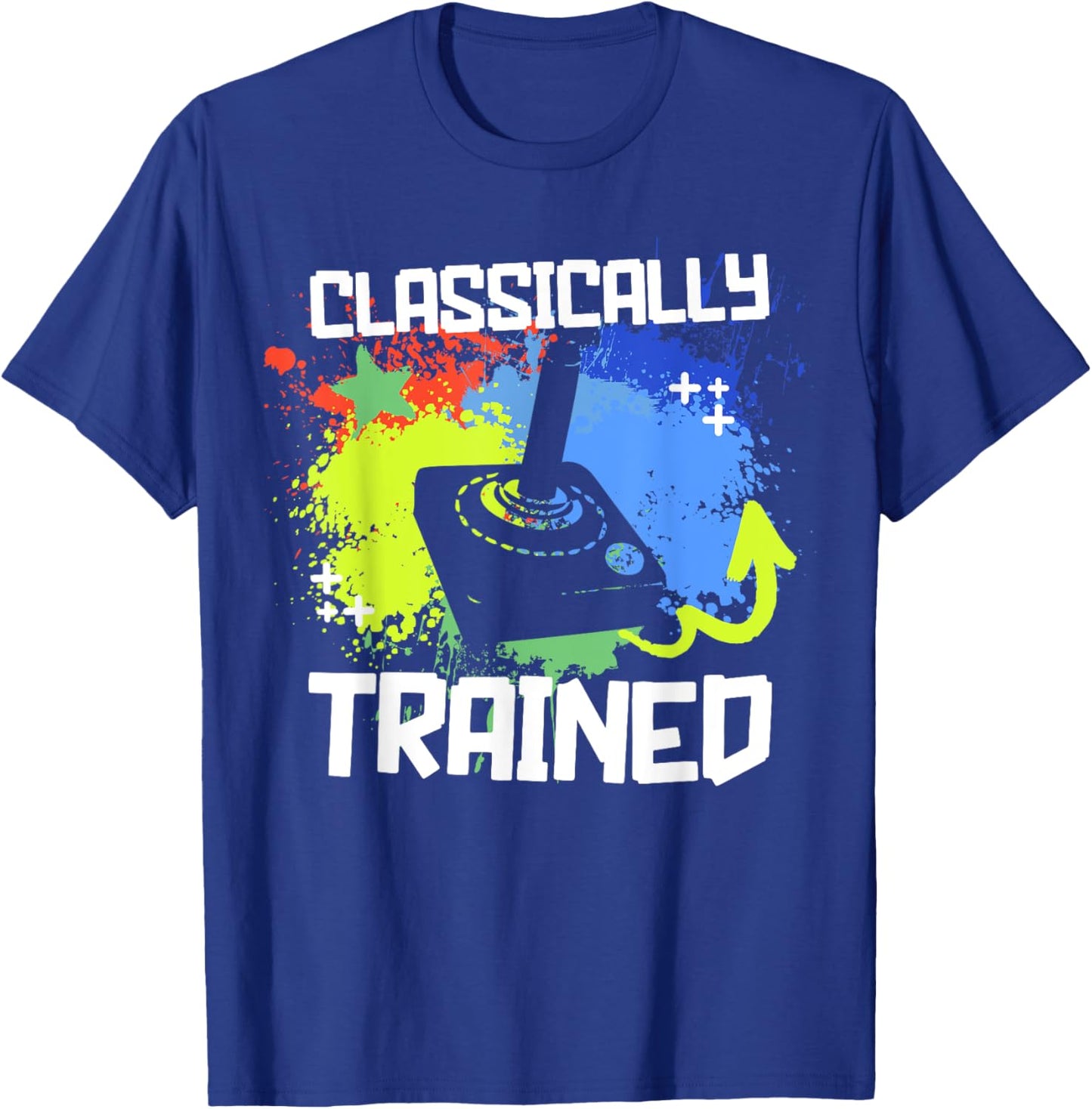 Classically Trained Video Game Retro Gaming Joystick Graphic T-Shirt - T-Shirt | Royal