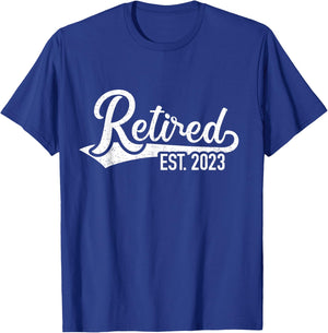 Retired 2023 for coworker retirement and pensioner T-Shirt - T-Shirt | Royal