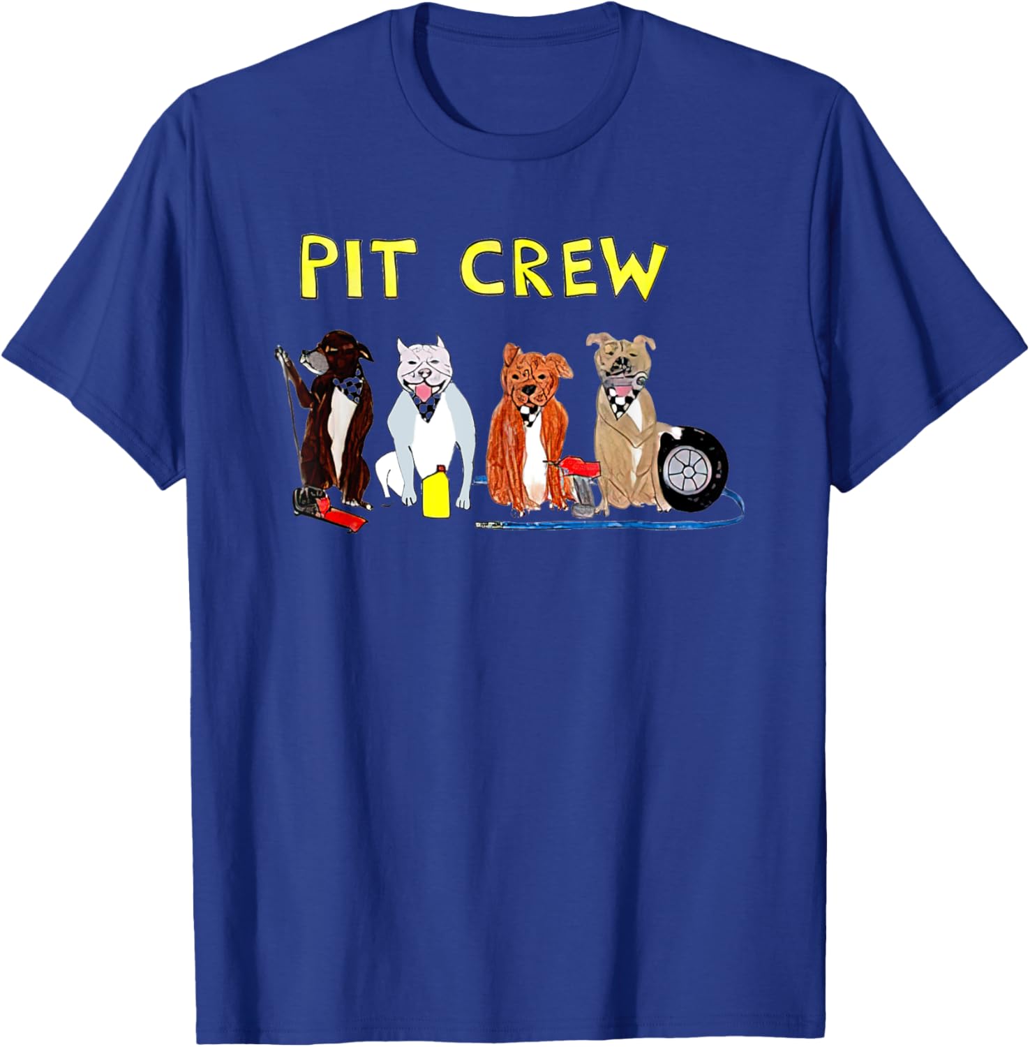 Pit Crew Dogs Funny Women T-Shirt - T-Shirt | Royal