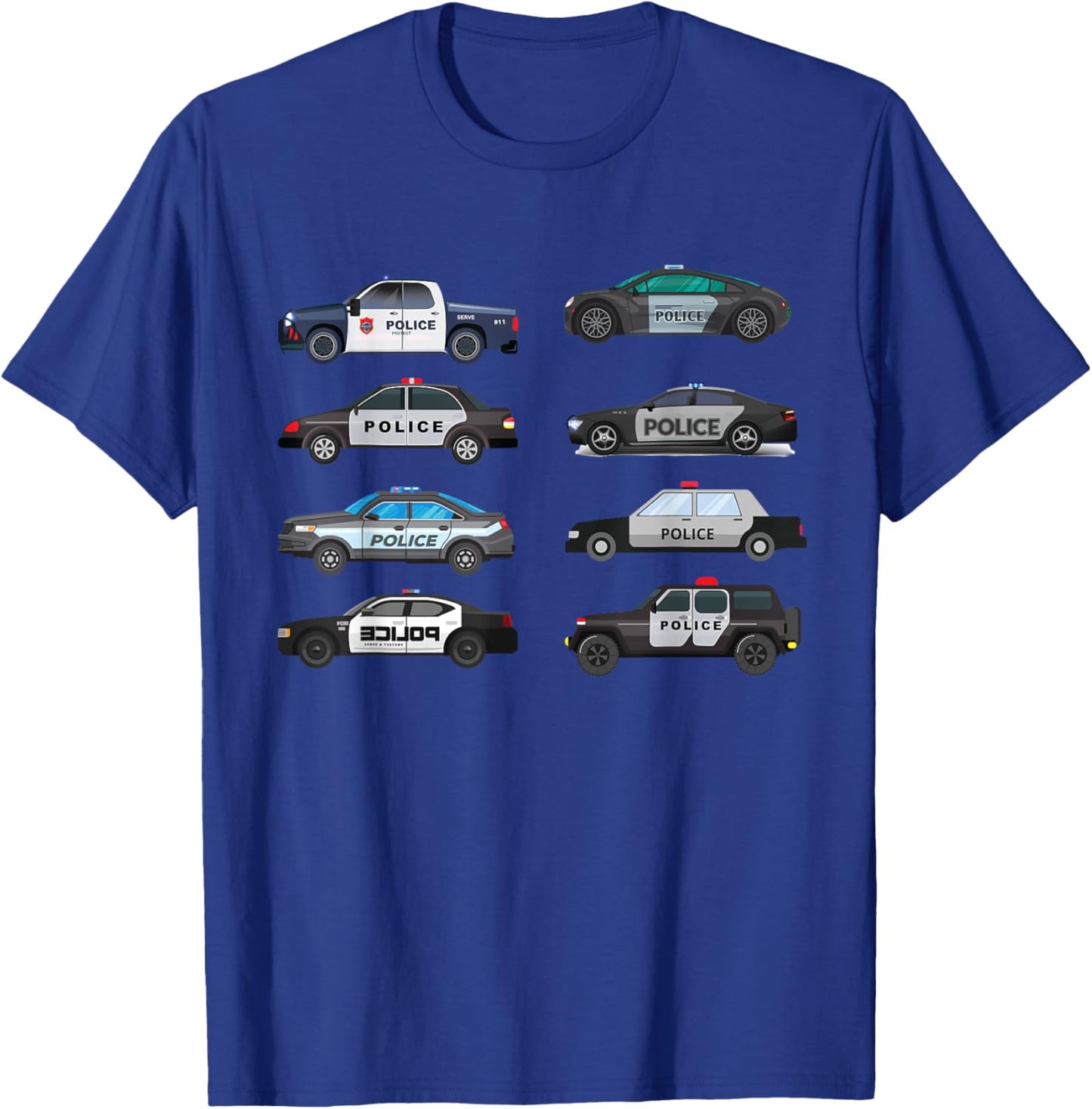 Police Cars Birthday for Boys Girls Toddlers T-Shirt - T-Shirt | Royal