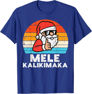 Santa Mele Kalikimaka Hawaiian Christmas Xmas Men Women Kids T-Shirt - T-Shirt | Royal