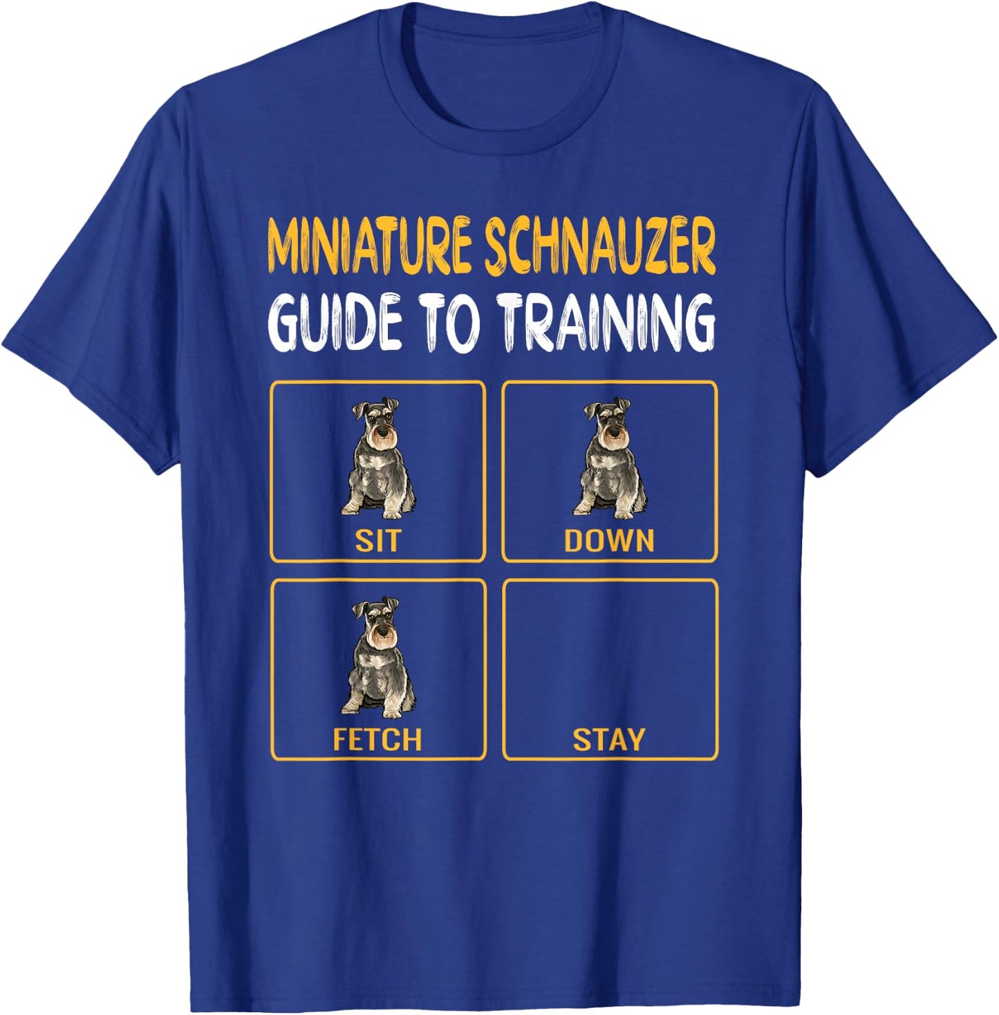 Funny Miniature Schnauzer Guide To Training Dog Obedience T-Shirt - T-Shirt | Royal