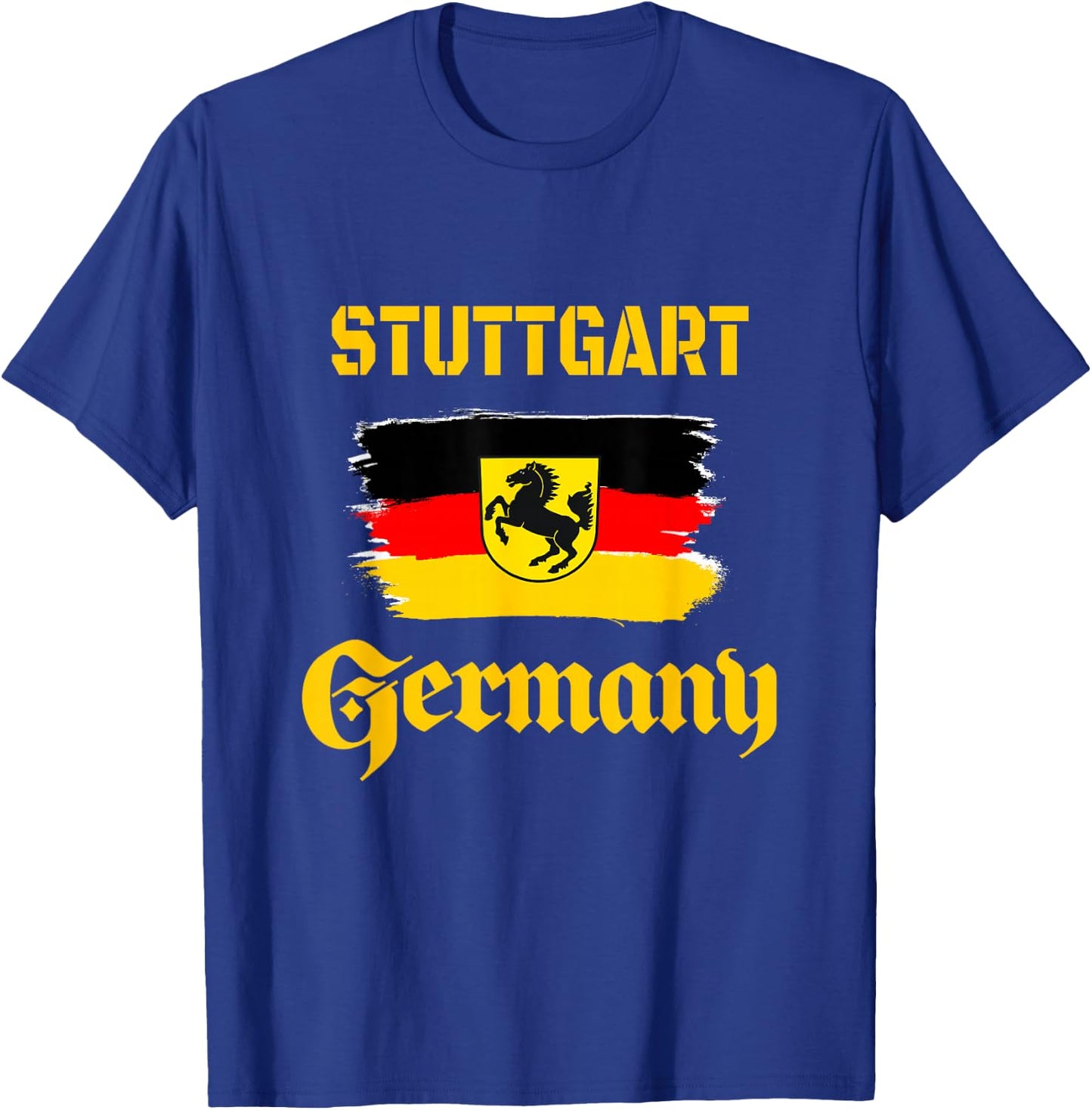 Stuttgart, Germany Deutschland shirts & gifts - Stuttgart Germany Football Souvenir - -Adults - Black - Small - Short Sleeve - Classic Fit - Cotton, Polyester T-Shirt - T-Shirt | Royal
