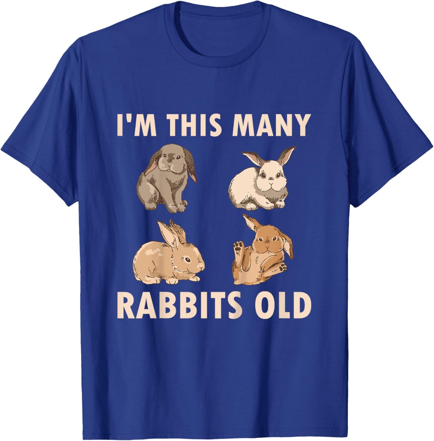 4 Year Old Bunny Rabbits Old 4th Birthday T-Shirt - T-Shirt | Royal