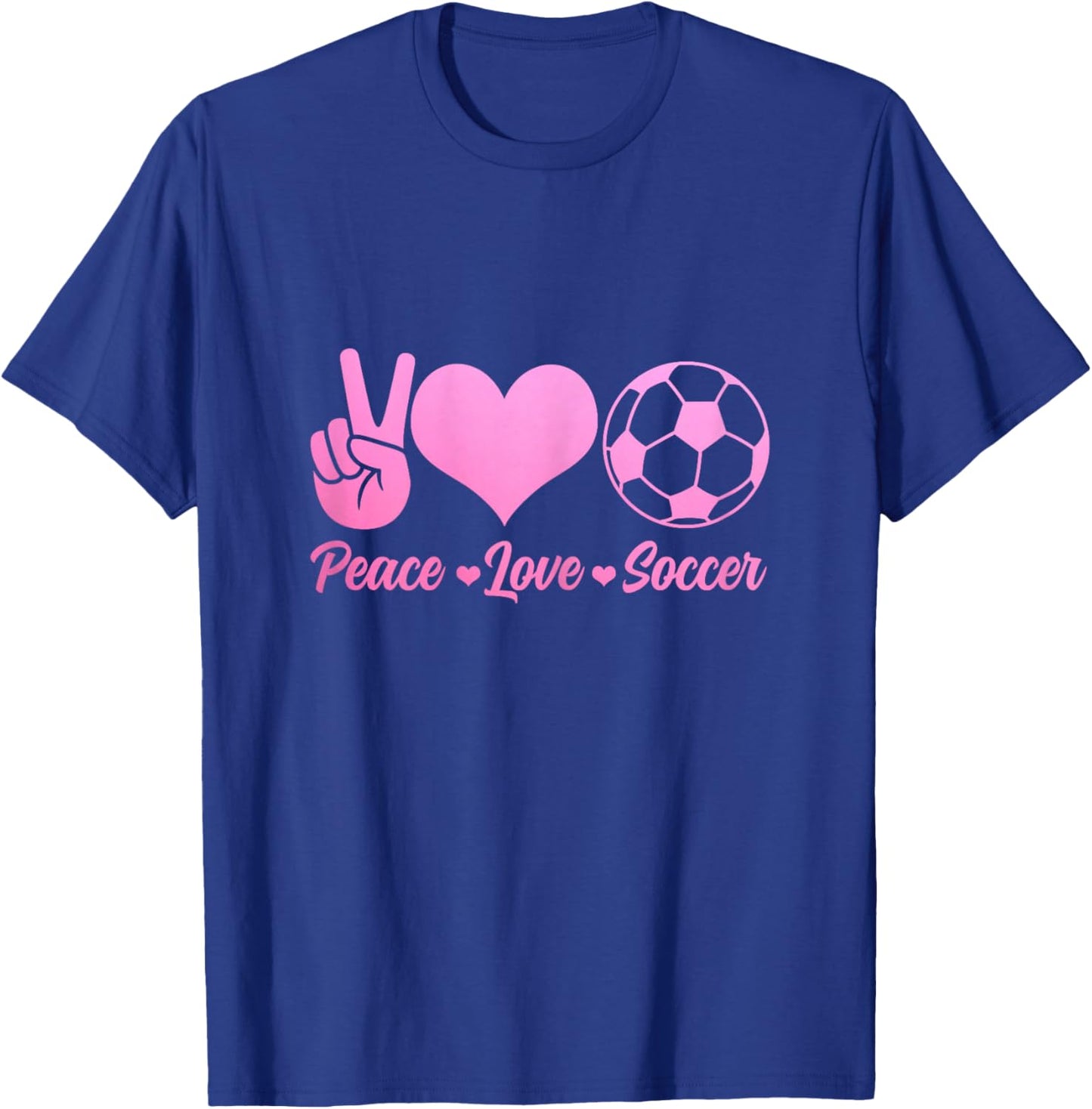 Soccer Player Peace Love Cute Soccer Player Girls T-Shirt - T-Shirt | Royal