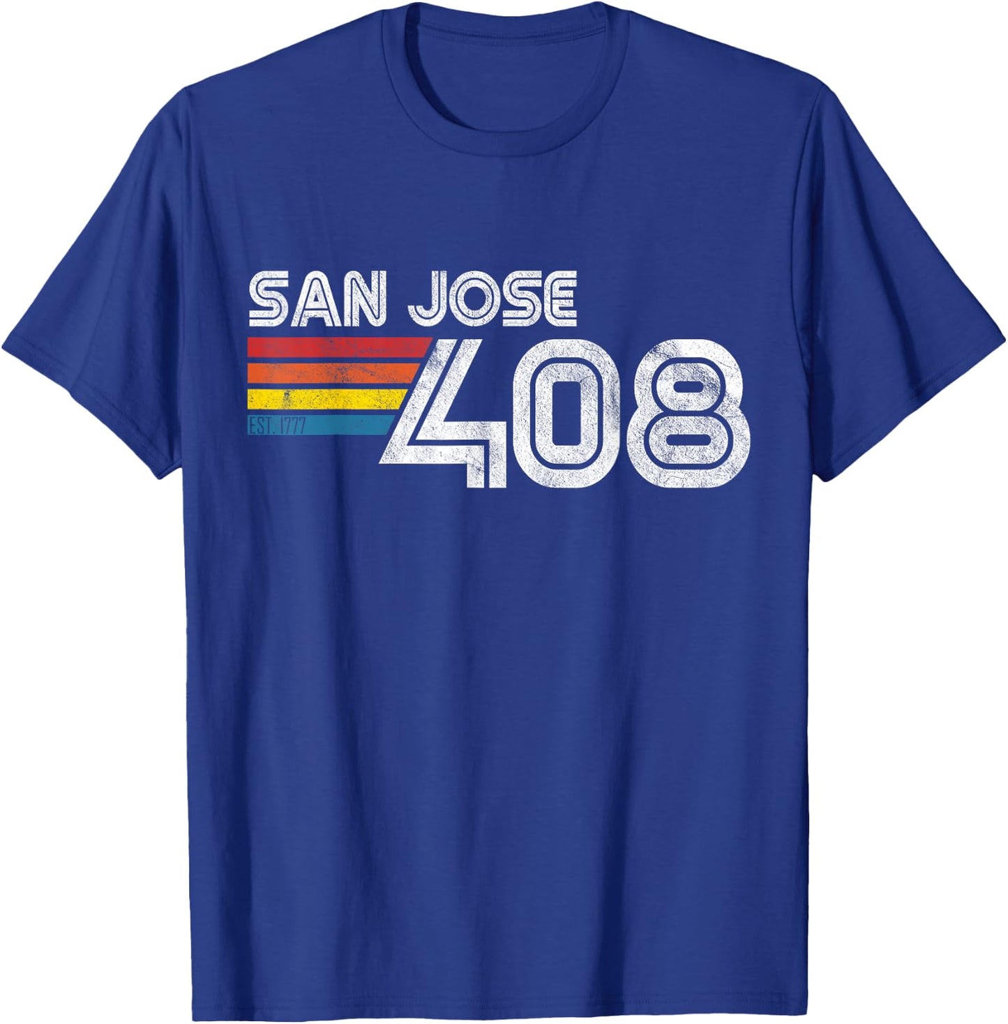 Vintage San Jose | Proud 408 California State Gift T-Shirt - T-Shirt | Royal