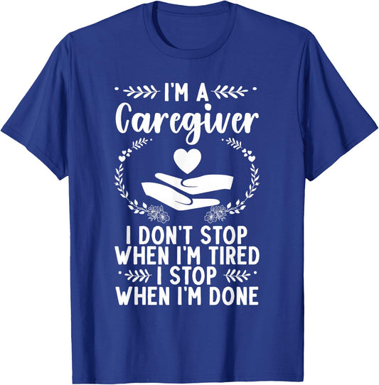 Funny Caregiver Art Men Girls Caregiving Caregiver T-Shirt - T-Shirt | Royal