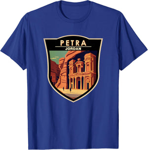 Petra Landmark Badge Vintage T-Shirt - T-Shirt | Royal