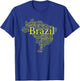 Brazil Map Brazilian Soccer Copacabana Brasil Men Women Gift T-Shirt - T-Shirt | Royal