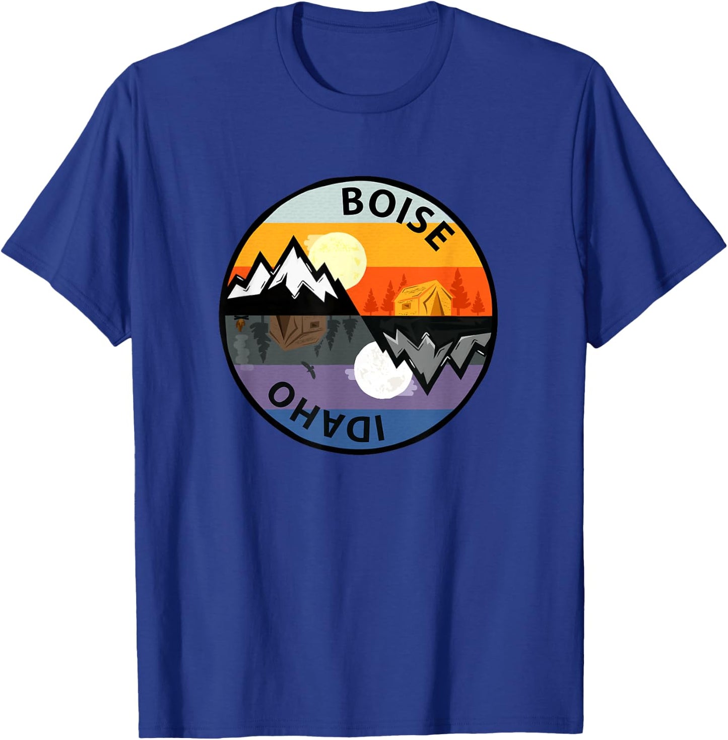 Retro Vintage Boise, Idaho Souvenir Camping T-Shirt - T-Shirt | Royal
