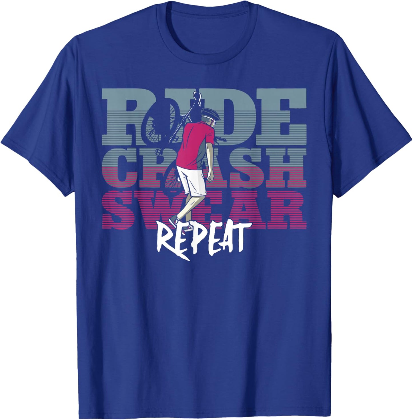 Enduro MTB Mountain Bike Riding Downhill Vintage Ride Crash T-Shirt - T-Shirt | Royal