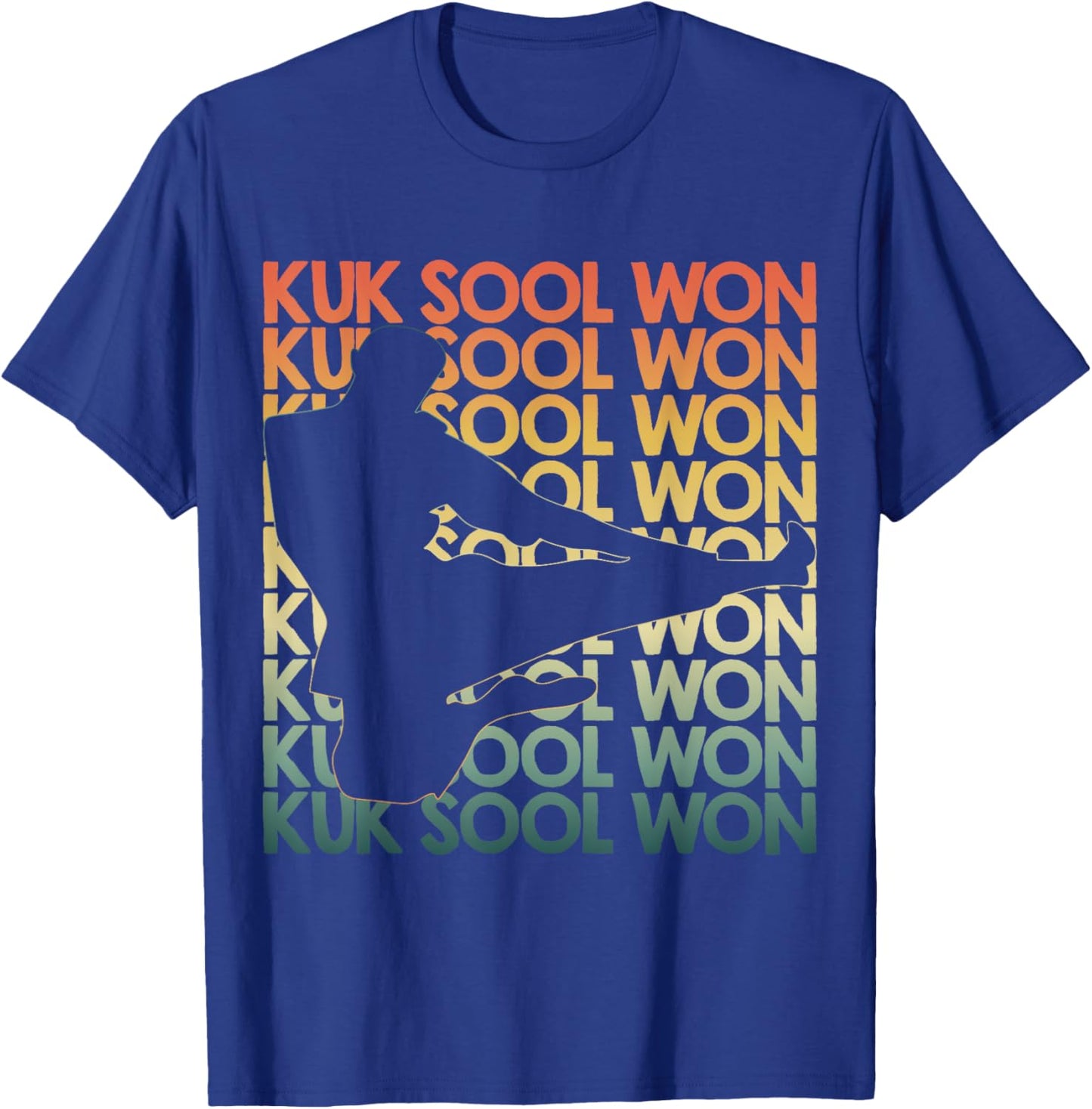Retro Kuk Sool Won Repetitive Vintage Fighter T-Shirt - T-Shirt | Royal