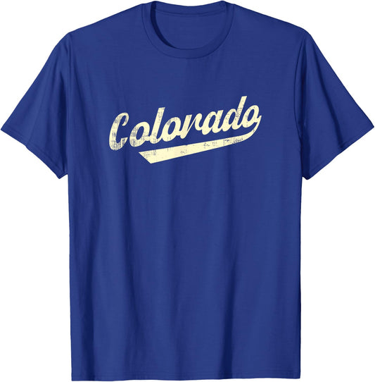Vintage Colorado Sport Font T-Shirt - T-Shirt | Royal