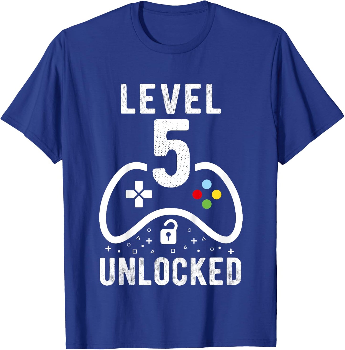 Level 5 Unlocked Video Game 5th Birthday Gift T-Shirt - T-Shirt | Royal