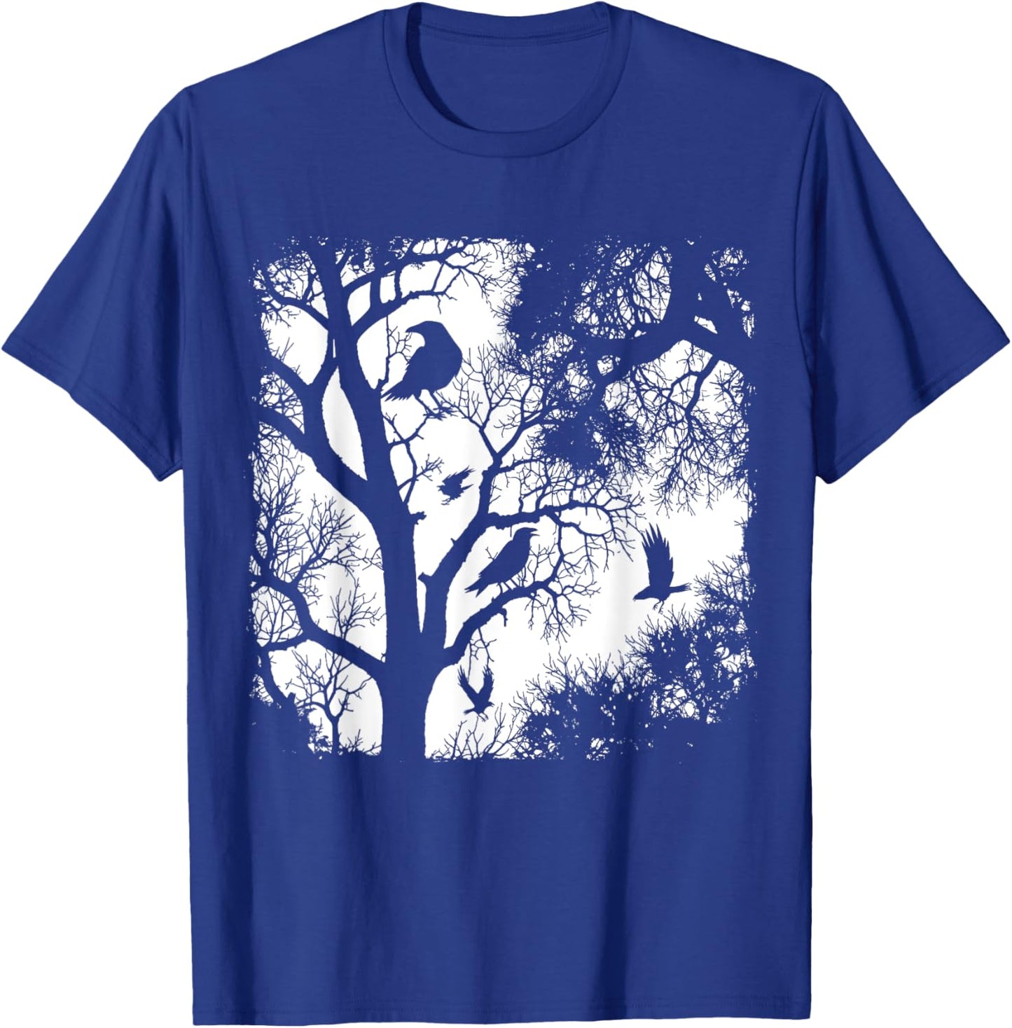Gothic Raven Tree Dark Forest Crow Night Wilderness Aesthe T-Shirt - T-Shirt | Royal