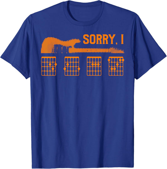 Sorry I Don't Care Funny Guitar Chords Musician T-Shirt - T-Shirt | Royal