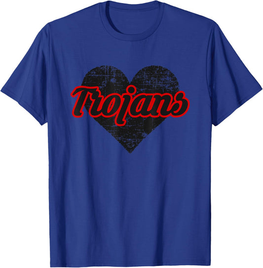 Muscle Shoals Trojans Over Heart T-Shirt - T-Shirt | Royal