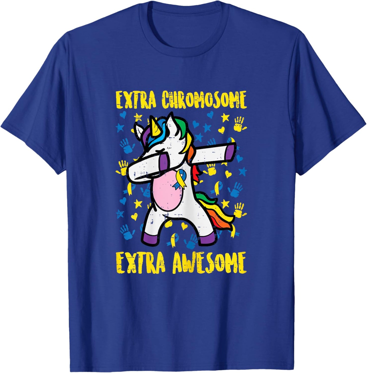 Down Syndrome Unicorn Extra Chromosome Awareness Girls Kids T-Shirt - T-Shirt | Royal