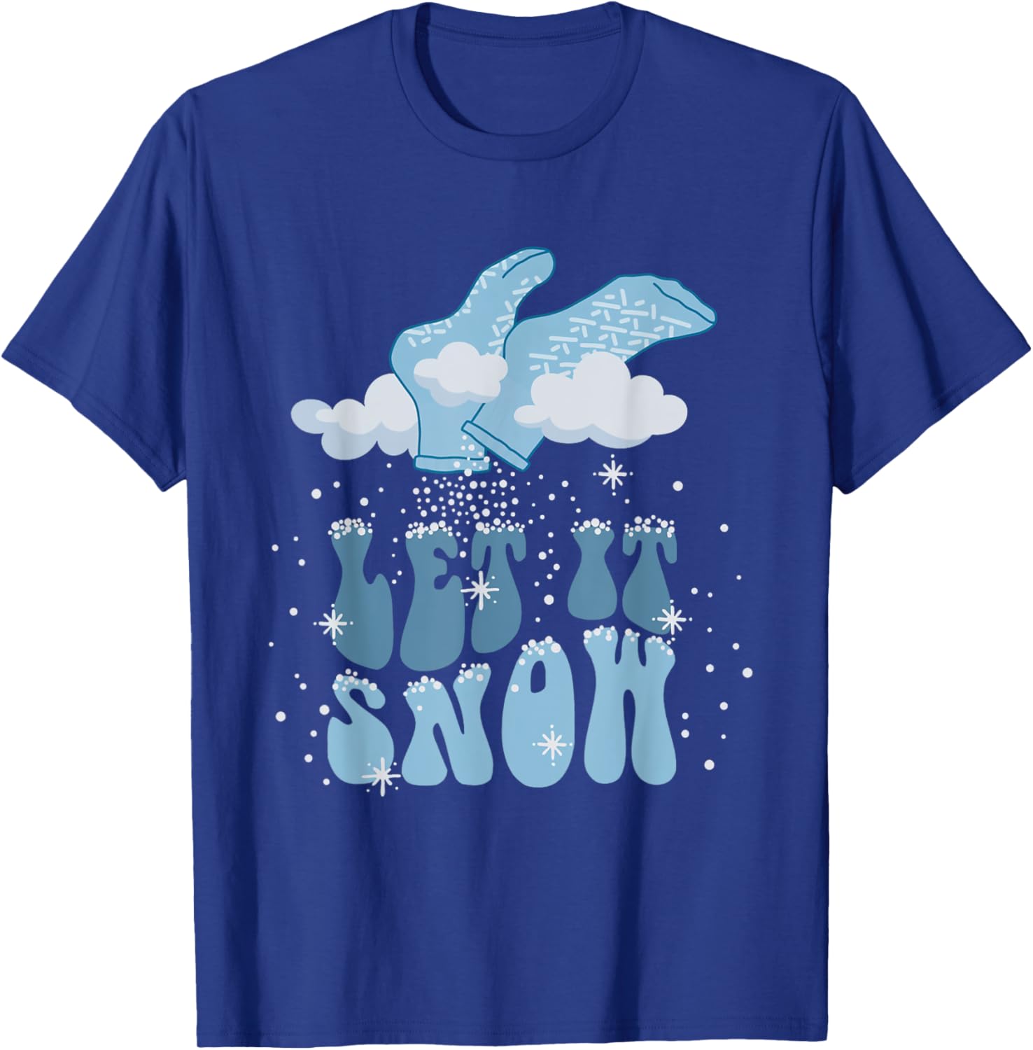 Groovy Let It Snow PCT Patient Care Tech Nurse Christmas CNA T-Shirt - T-Shirt | Royal