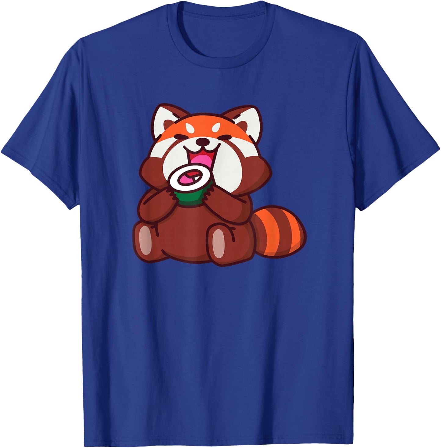 Red Panda Eating Sushi Animals Cartoon Food T-Shirt - T-Shirt | Royal