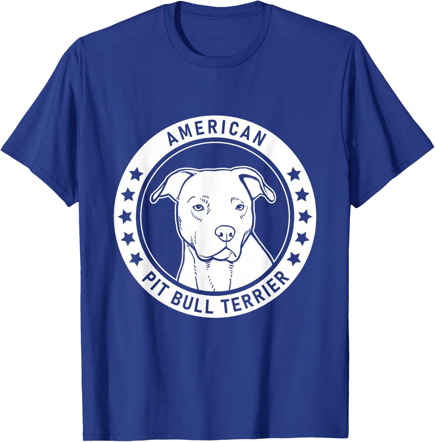 American Pit Bull Terrier Portrait T-Shirt - T-Shirt | Royal
