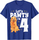 Kids 4 Year Old Golden Retriever Dog Birthday Pawty Dogs 4th Gift T-Shirt - T-Shirt | Royal