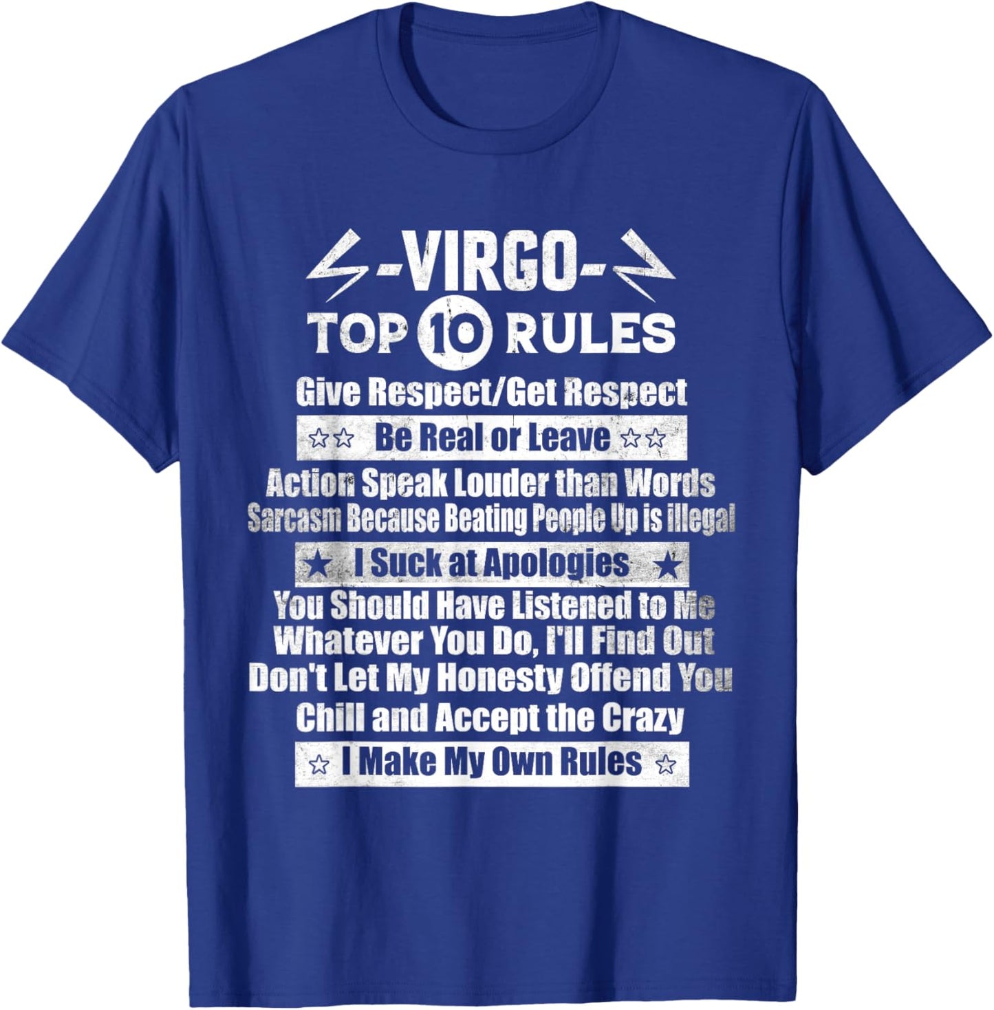 Zodiac Sign Funny Top 10 Rules Of Virgo Funny Horoscope T-Shirt - T-Shirt | Royal