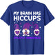 My Brain Has Hiccups Gnomes Purple Ribbon Epilepsy Awareness T-Shirt - T-Shirt | Royal