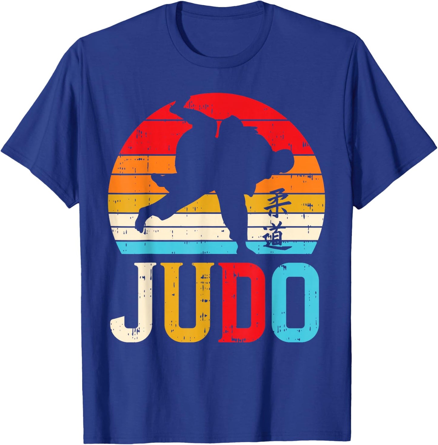 Judo Throw Retro Japanese Martial Arts Judoka Fighter Gift T-Shirt - T-Shirt | Royal