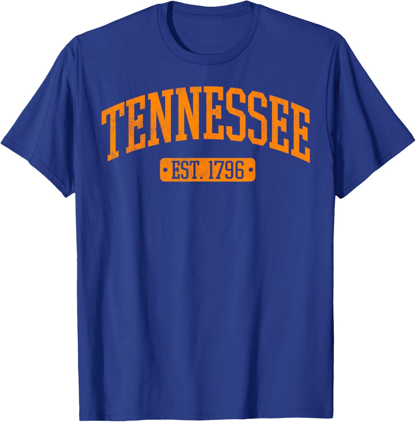 Classic TN Orange Print Retro Varsity Vintage Tennessee T-Shirt - T-Shirt | Royal