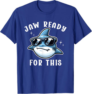 Jaw Ready For This Funny Cool Shark Sunglasses Ocean Animal T-Shirt - T-Shirt | Royal