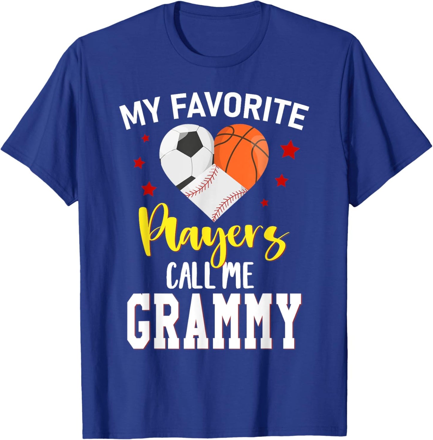 My Favorite Players Baseball Basketball Soccer GRAMMY T-Shirt - T-Shirt | Royal
