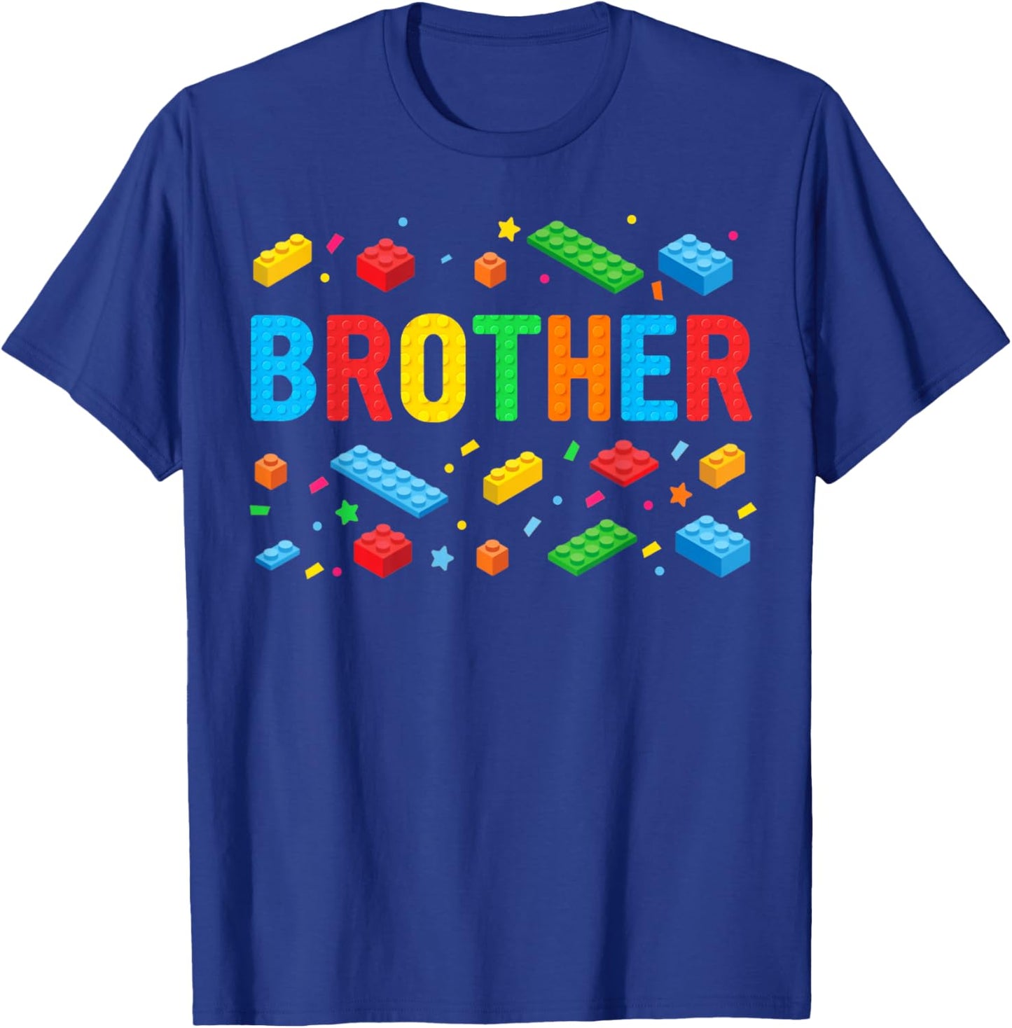 Brother Master Builder Building Bricks Blocks Family Big Bro T-Shirt - T-Shirt | Royal