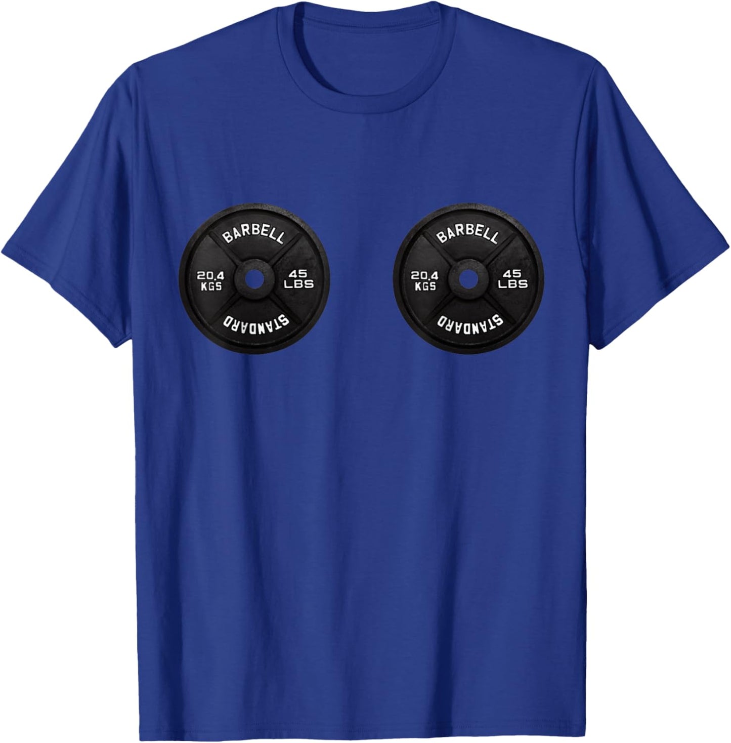 Funny barbell boobs bodybuilder muscle mommies bodybuiding T-Shirt - T-Shirt | Royal