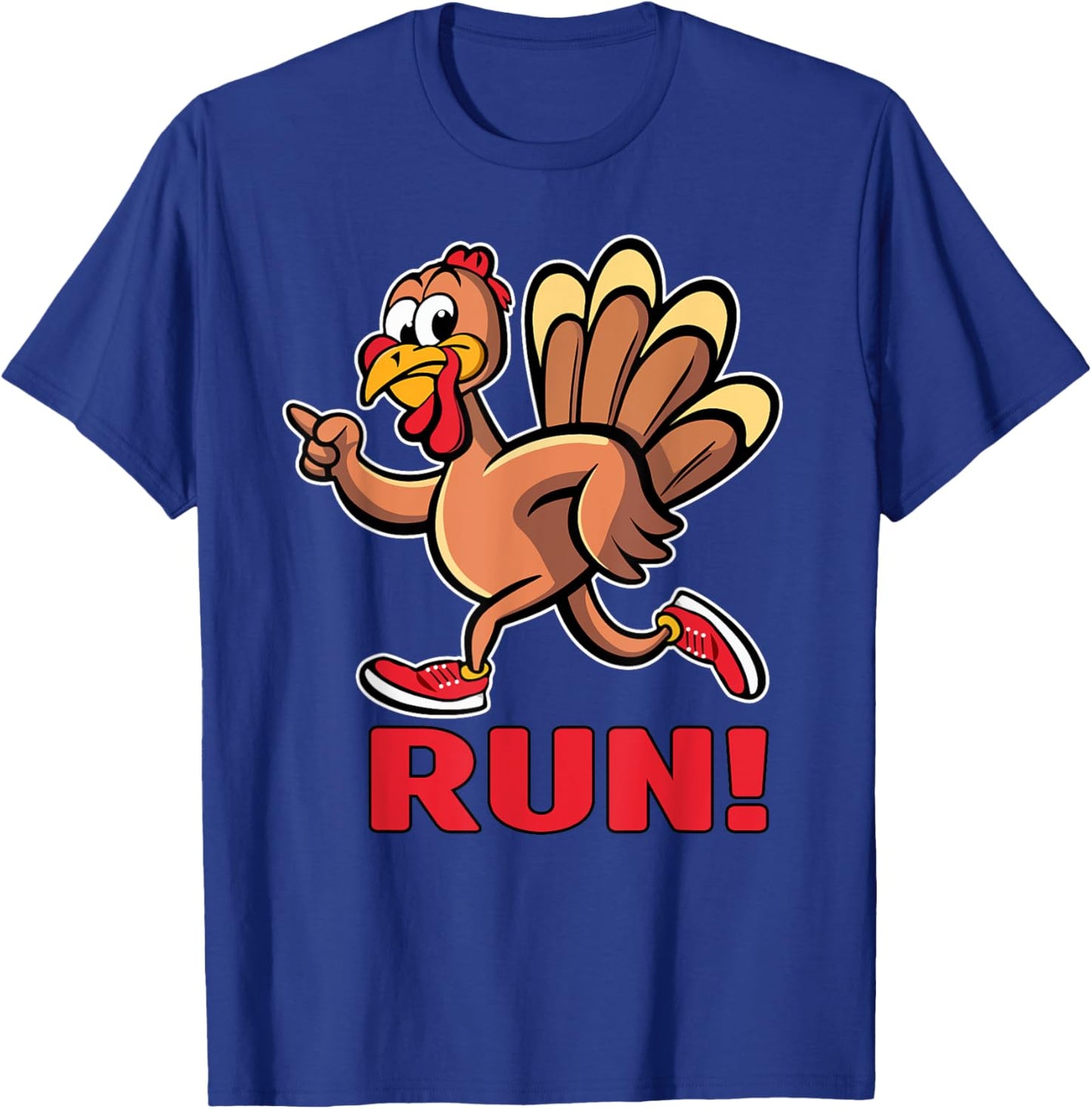 Funny Turkey Trot Run Thanksgiving Turkey Running Kids Adult T-Shirt - T-Shirt | Royal