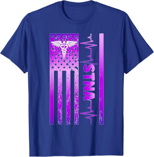 STNA US Flag State Tested Nursing Assistant T-Shirt - T-Shirt | Royal