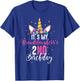 Its My Granddaughters 2nd Birthay Girl Unicorn Birthday T-Shirt - T-Shirt | Royal