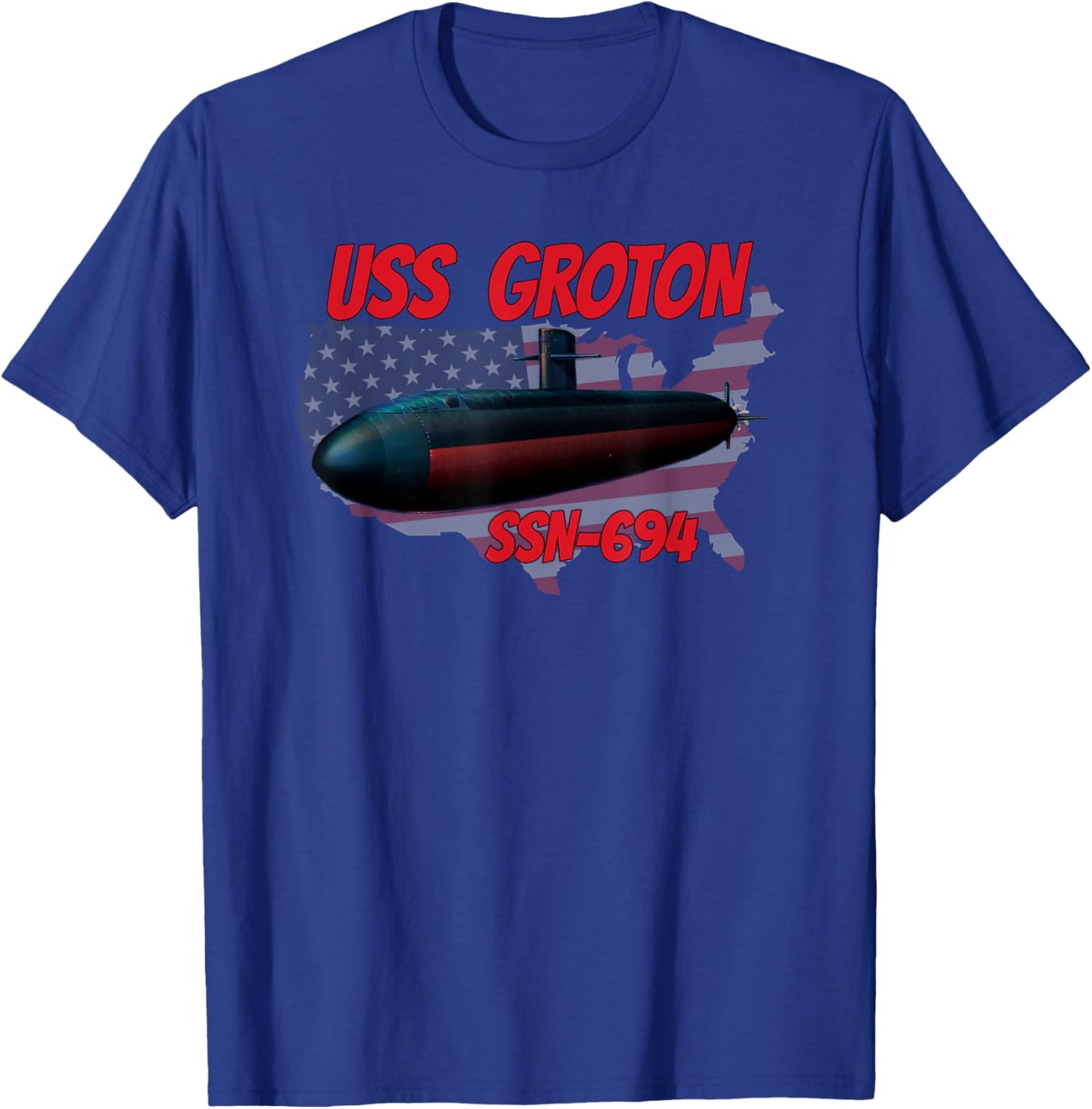 USS Groton SSN-694 Submarine Veterans Day Father Grandpa Dad T-Shirt - T-Shirt | Royal