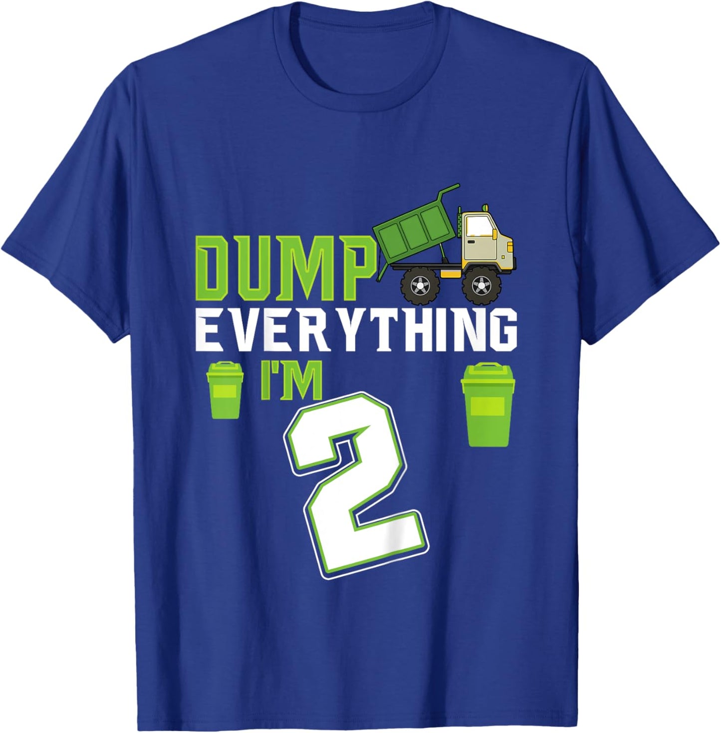 Kids Recycling Trash 2 Year Old Garbage Truck 2nd Birthday Boy T-Shirt - T-Shirt | Royal