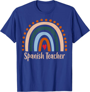 Spanish Teacher Boho Rainbow Back To School Appreciation Women T-Shirt - T-Shirt | Royal