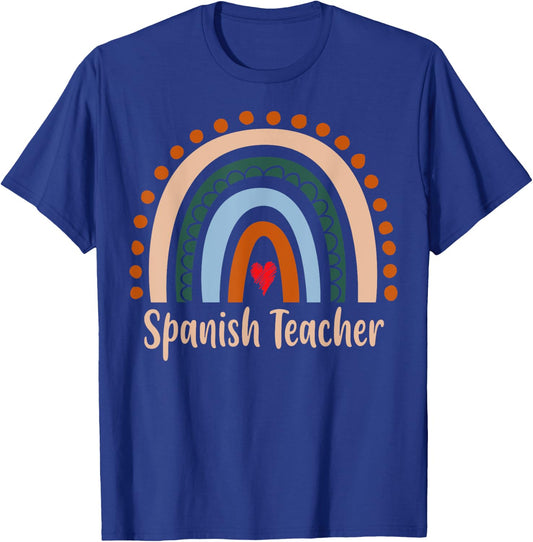 Spanish Teacher Boho Rainbow Back To School Appreciation Women T-Shirt - T-Shirt | Royal