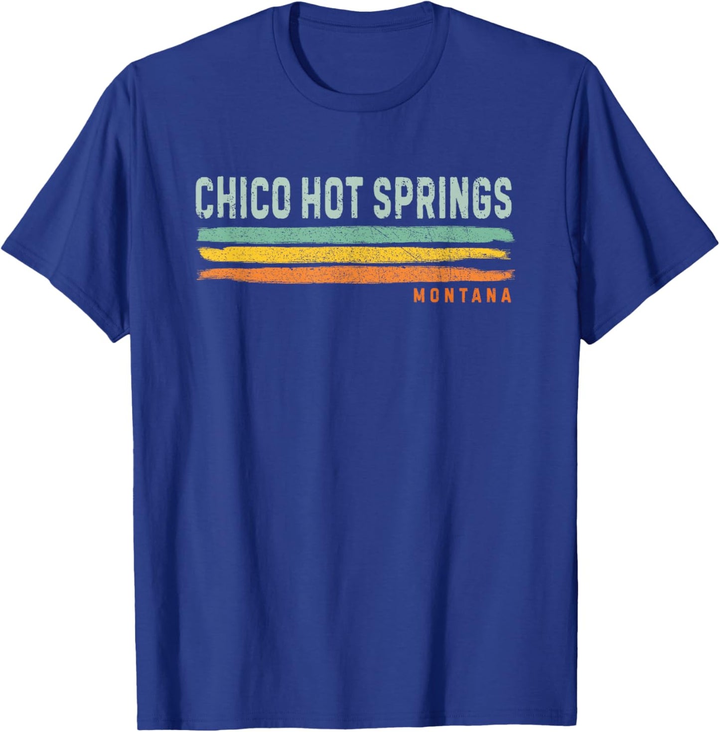 Vintage Stripes Chico Hot Springs MT T-Shirt - T-Shirt | Royal