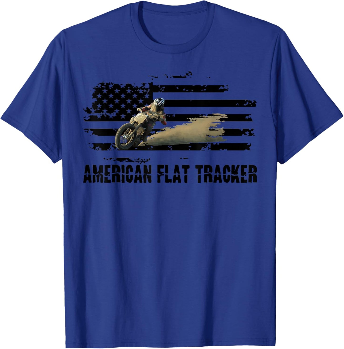 American Flat Tracker Men Women Adults Teens Boys Girls T-Shirt - T-Shirt | Royal