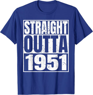 Straight Outta 1951 Retro Birthday Idea Born In 1951 Vintage T-Shirt - T-Shirt | Royal