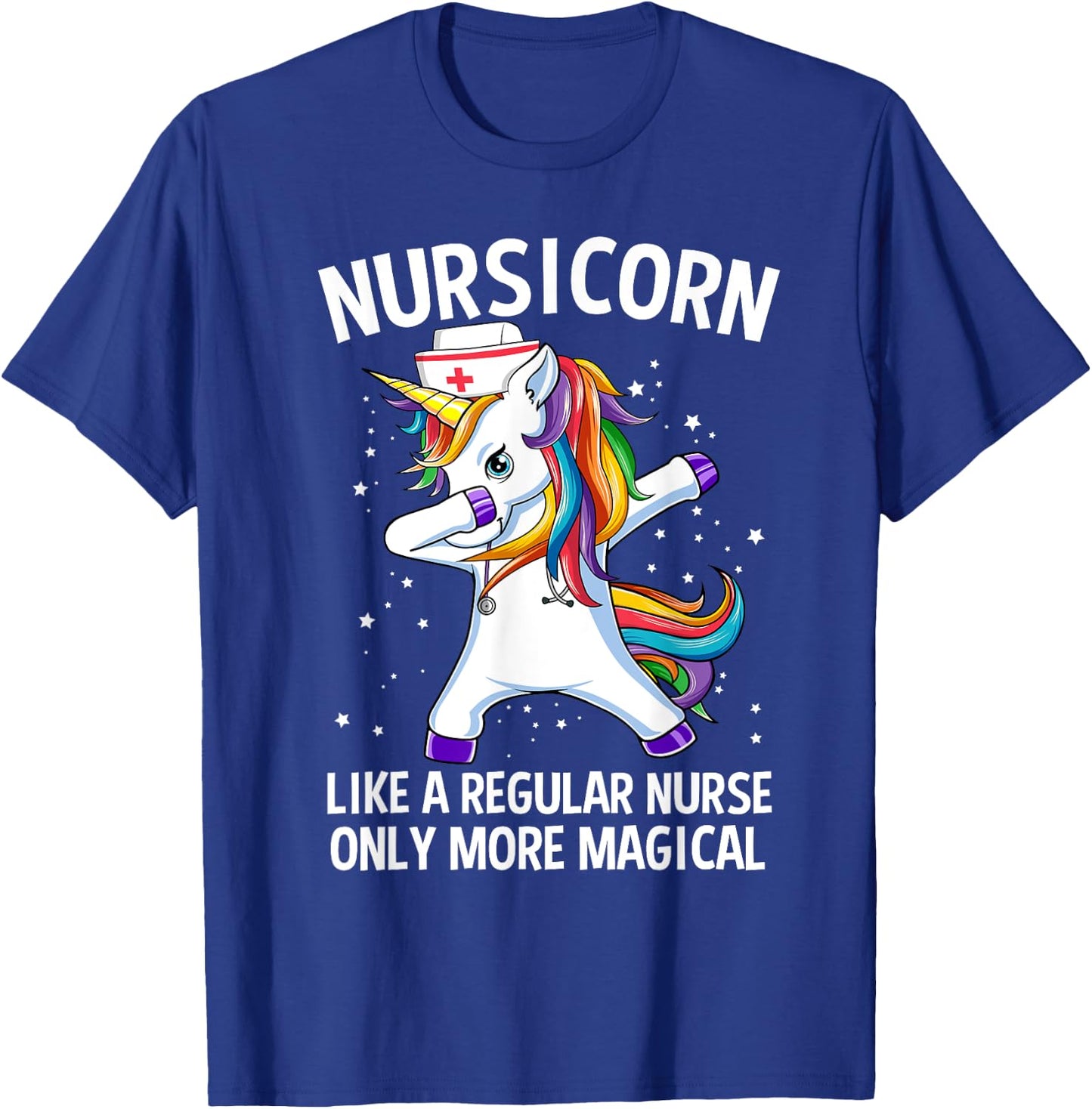 Dabbing Unicorn Nursicorn Funny Nurse T-Shirt - T-Shirt | Royal