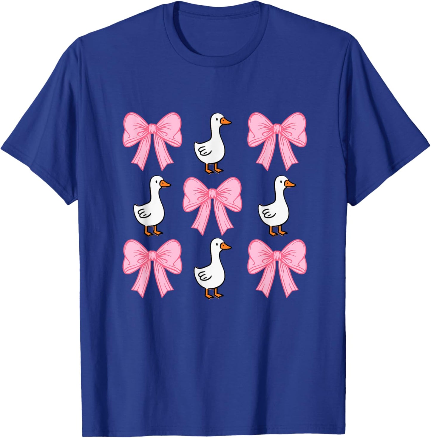 Cute Coquette Bow Goose Duck Fall Halloween Girl Women Gift T-Shirt - T-Shirt | Royal