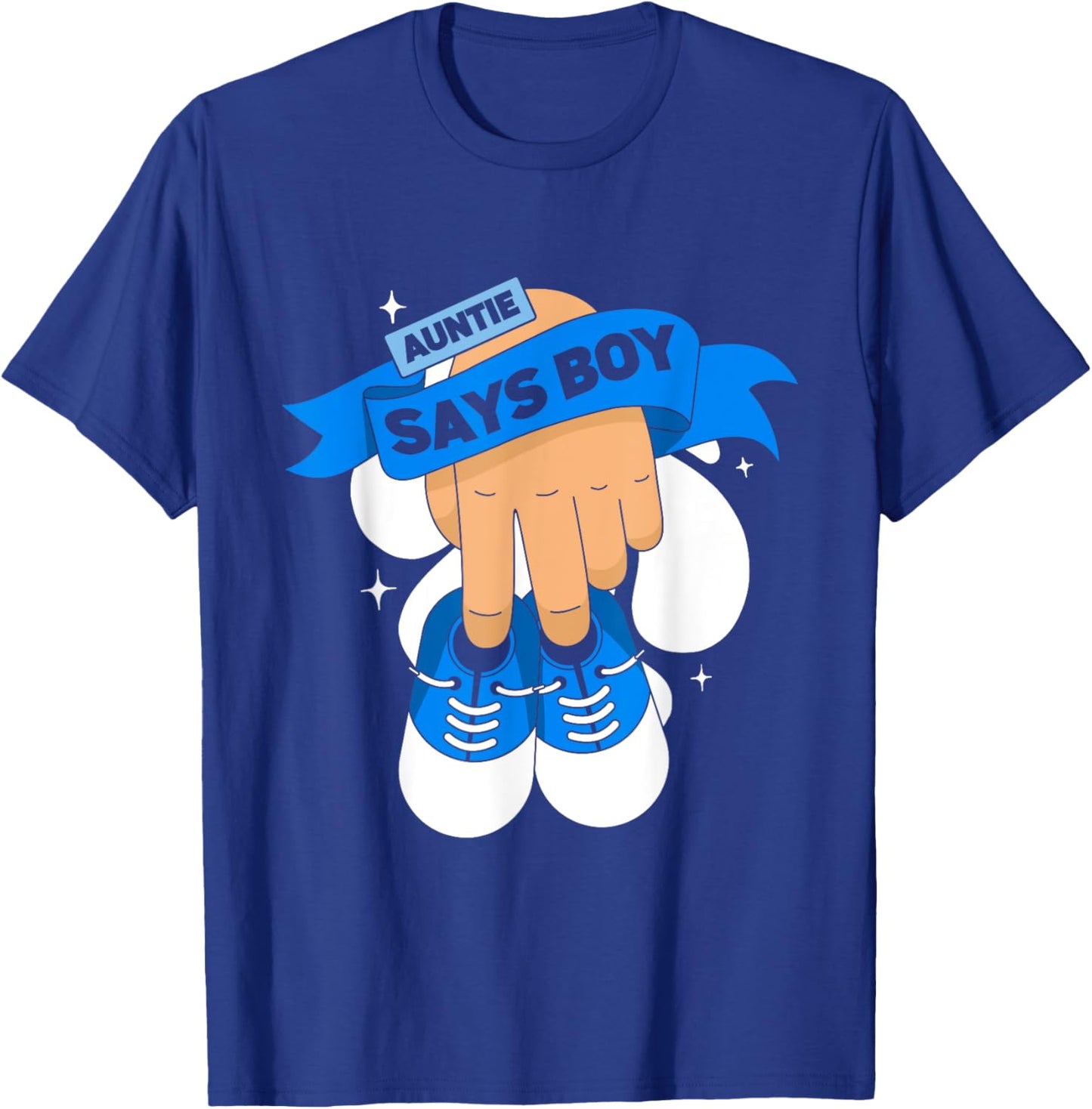 Aunt Gender Reveal | Auntie Says Boy Team Blue Team Pink T-Shirt - T-Shirt | Royal