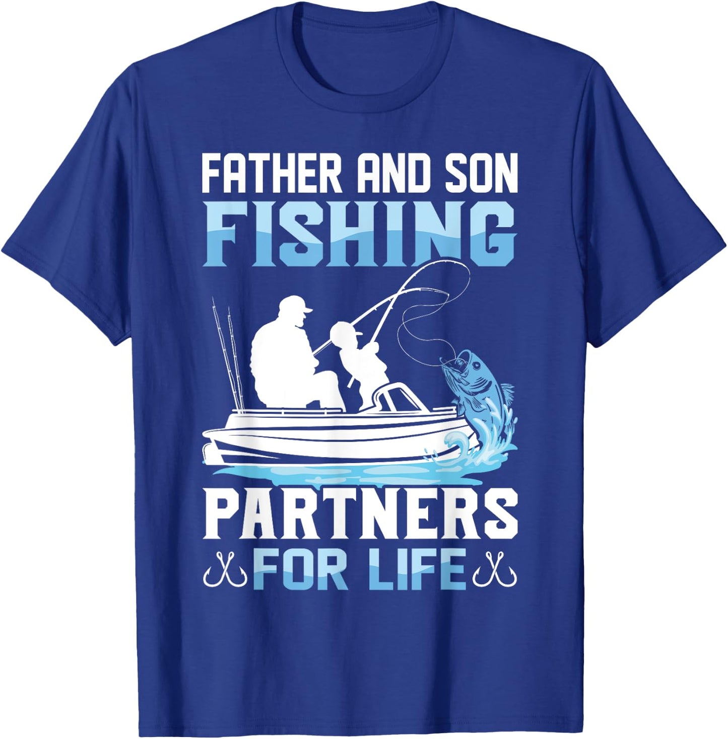 Father Son Fishing Partners For Life Funny Dad Son Matching T-Shirt - T-Shirt | Royal