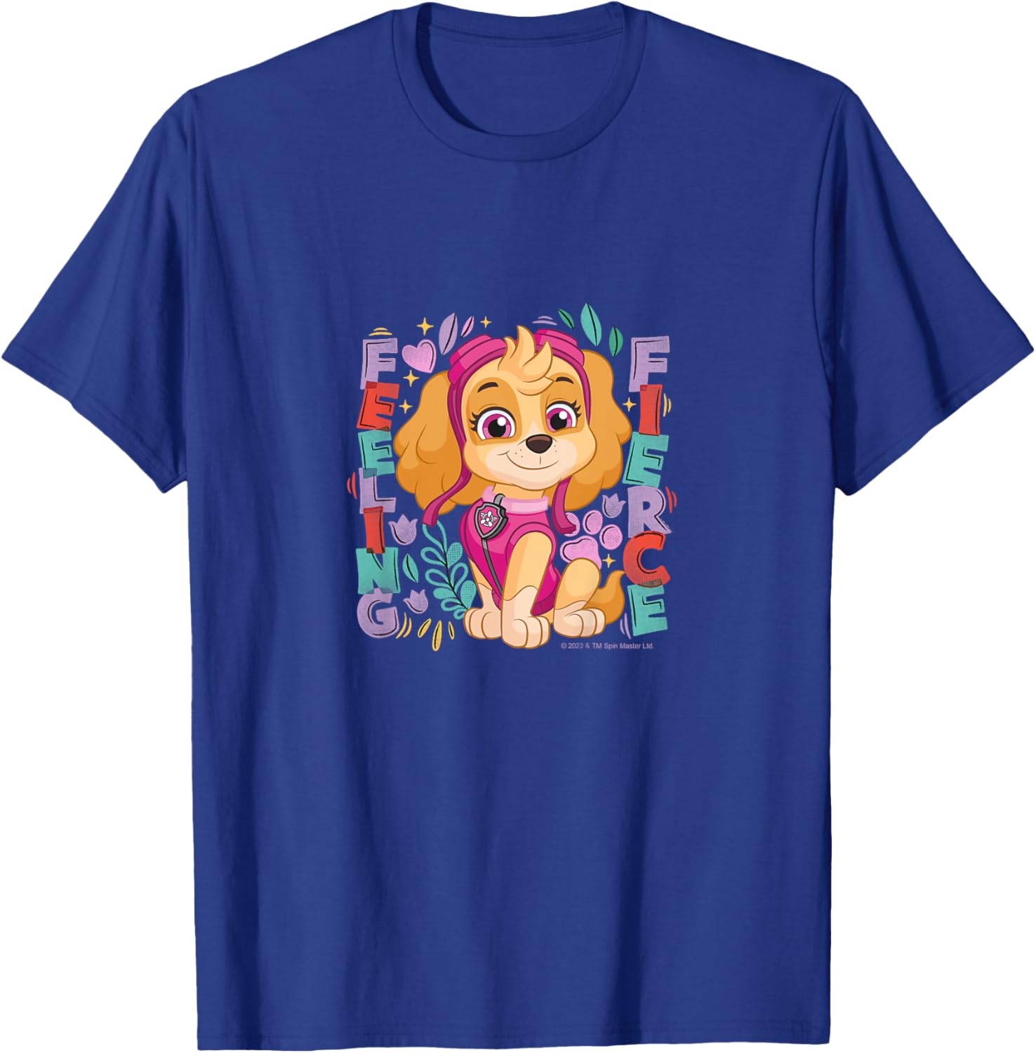 Kids PAW Patrol Skye Feeling Fierce Colorful Big Chest Logo T-Shirt - T-Shirt | Royal